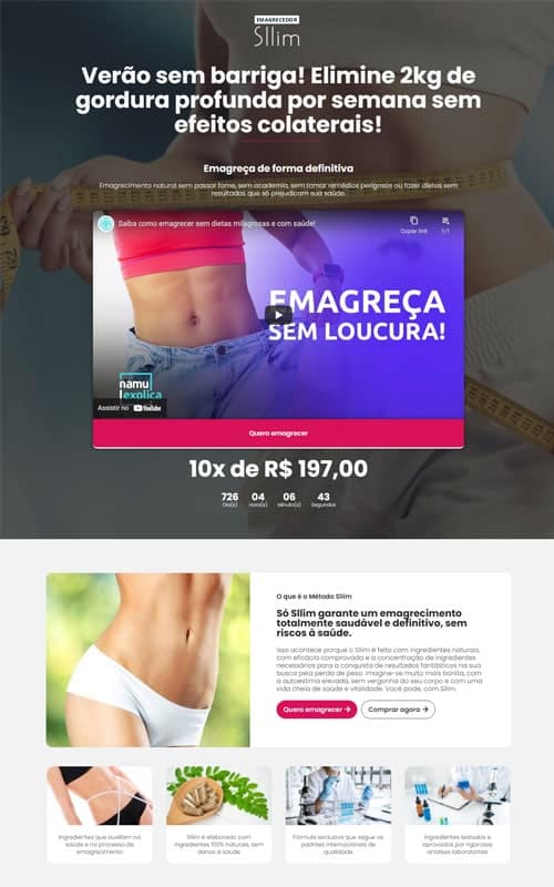 Modelo de landing page para vendas de produtos