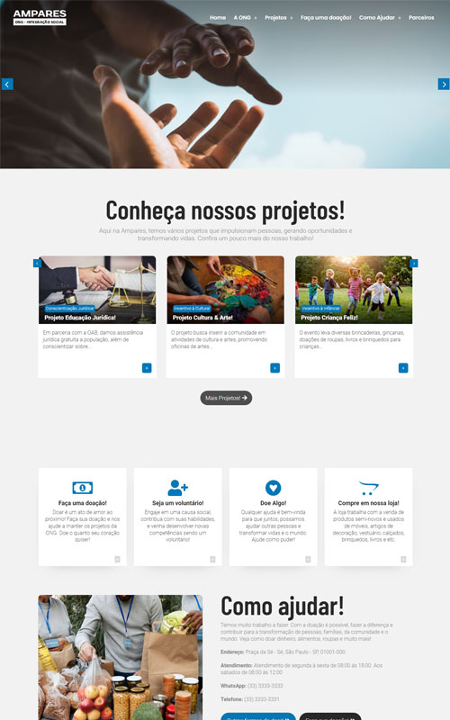 Modelo de Site para ONG, associações e entidades filantrópicas