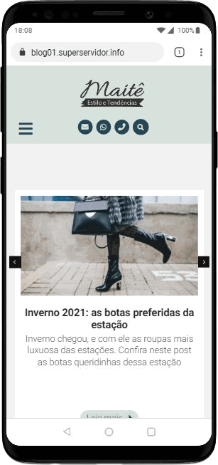 Modelo de site com blog de moda